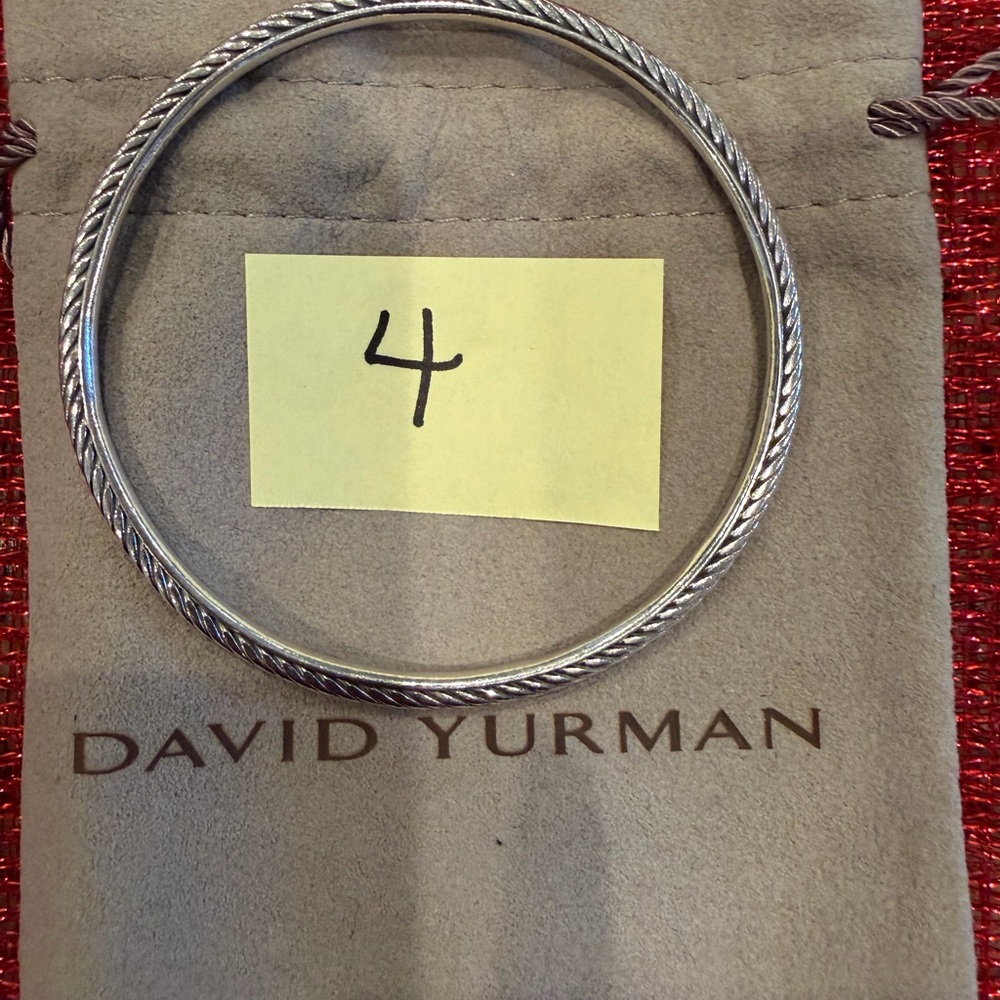 David Yurman Silver Twisted Rope Bangle
